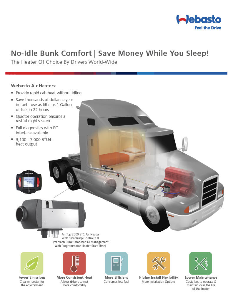 Webasto Air Top 2000 STC 12v 2kW Diesel Heater Kit 5012550A