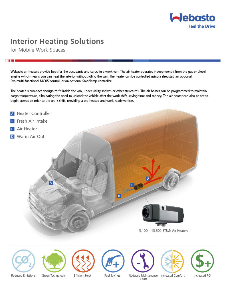 Webasto Air Top 2000 STC 12v 2kW Diesel Heater Kit 5012550A